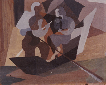 La serenata in gondola (1940) Oil on paper cm 35 x 39,5